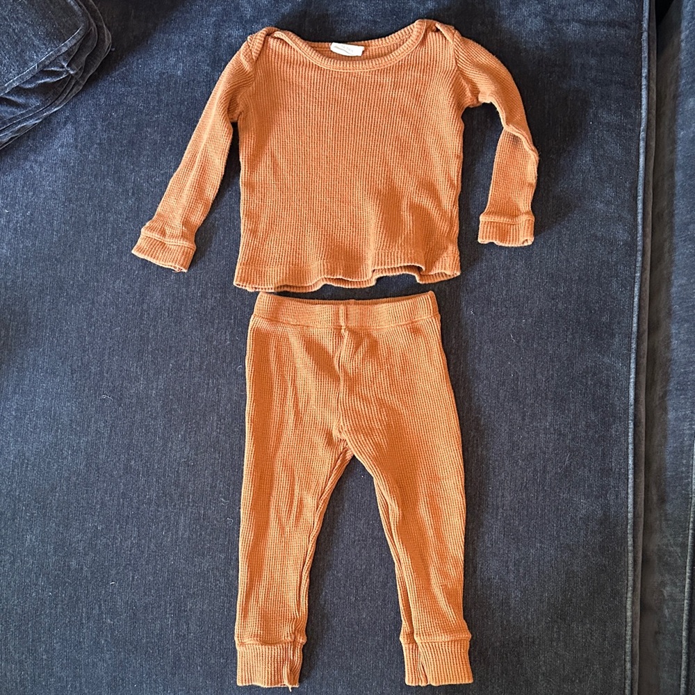 Spearmint Love Kids Pajama Set in Rust